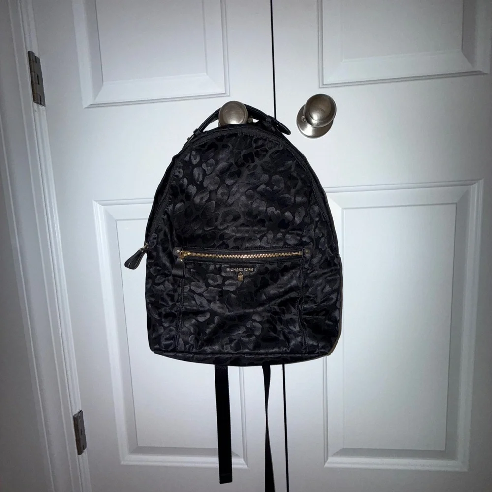 Michael Kors Black Animal Print Backpack - Picture 4 of 4
